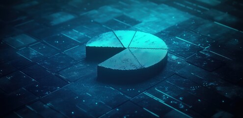 Poster - A stylized pie chart on a textured surface, symbolizing data visualization or analysis.