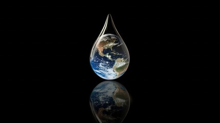 Aufkleber - A drop of water is floating on the surface of a globe