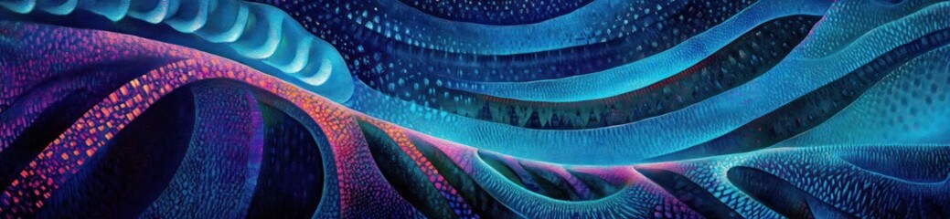 Poster - Abstract digital art featuring flowing lines and vibrant colors, creating a dynamic visual experience.