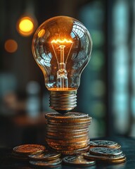 Poster - Creative investment ideas for business growth modern office space warm ambiance inspirational concept