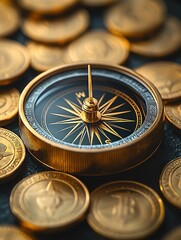 Poster - Navigating investment opportunities business insights amidst wealth symbols financial landscape close-up strategic growth