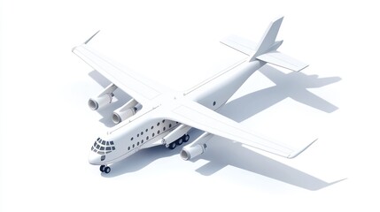 Poster - A stylized illustration of a large airplane on a white background.