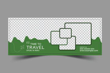 Tour travel and tourism facebook cover and web banner template design