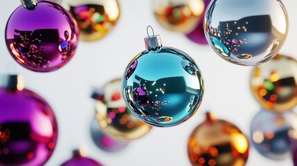 Wall Mural - chirstmas ball on white background