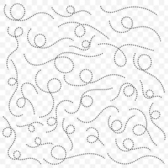 Poster - hand drawn dotted curved line shape. curved line icon collection. vector illustration isolated on wh