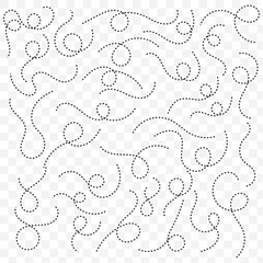 Poster - hand drawn dotted curved line shape. curved line icon collection. vector illustration isolated on wh
