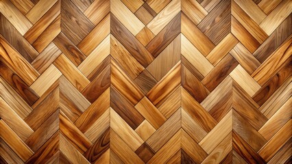 Aufkleber - Intricate Wooden Herringbone Pattern Composed of Interlocking Planks with Varied Grain and Hue