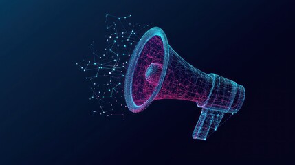 Poster - Abstract Megaphone: Digital Marketing & Communication