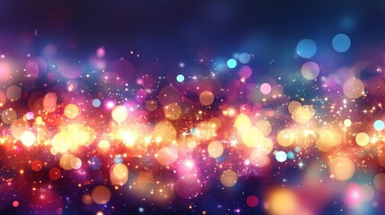 Poster - A vibrant tapestry of colorful bokeh lights shimmering in a soft gradient, creating a dreamy and magical atmosphere perfect for backgrounds.