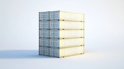 Poster - A stack of shipping containers arranged vertically for storage or transport.