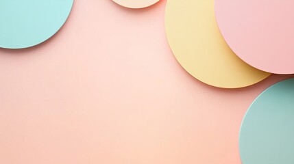 Poster - A visually appealing arrangement of colorful circles on a soft pastel background, perfect for modern design, art projects, and creative branding.