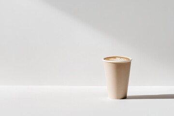 Poster - A minimalist coffee cup on a clean surface, highlighting simplicity and warmth.