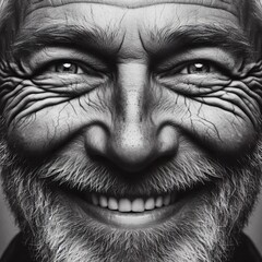 Poster - Crow's Feet in Smile Eyes crinkled with deep crow's feet showing