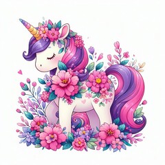 Poster - Floral Unicorn