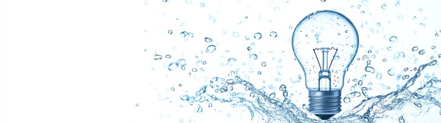 Aufkleber - A light bulb emerges from water, symbolizing innovation and creativity.