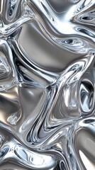 Poster - A mesmerizing abstract background featuring smooth, flowing metallic textures in shades of silver.