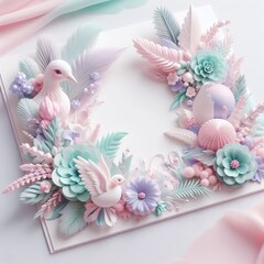 Poster - Pastel Paradise Soft pastel colors like baby pink mint green and