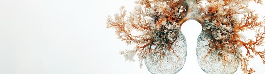Fototapete - Abstract representation of lungs resembling coral structures, symbolizing nature and health.