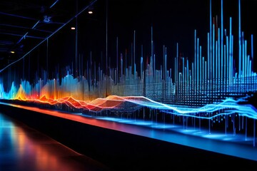 Poster - pulse train show a series of pulses representing digital data
