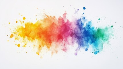 Poster - Vibrant splash of color creating an artistic gradient, showcasing hues of red, orange, yellow, green, blue, and violet in a cloud-like effect.