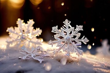 Poster - snowflake notes each unique twirl and glisten as they fall upwar