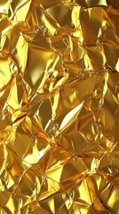 Poster - Shimmering crumpled golden foil texture creating a vibrant and luxurious backdrop.