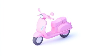 Poster - A stylized pink scooter designed for playful and vibrant transportation.