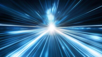 Poster - A bright blue and white light that is shooting out from the center