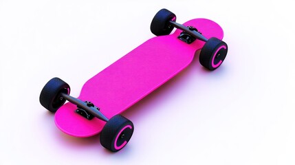 Poster - A vibrant pink skateboard designed for leisure and fun.