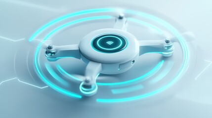 Aufkleber - A futuristic drone with glowing accents, symbolizing advanced technology and connectivity.