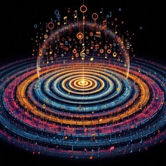 Poster - Water Ripples Notes create concentric ripples in a virtual pond