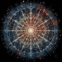 Poster - web like strokes intricate interconnected lines resembling a spi
