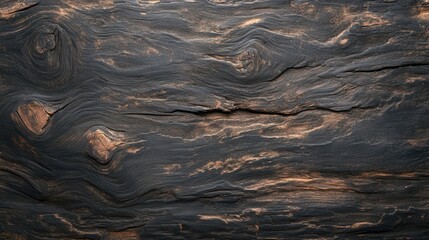 Poster - A textured wooden surface featuring dark tones and visible grain patterns, showcasing natural imperfections and rustic beauty.