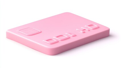 Poster - A pink rectangular object with embossed letters, likely a tech accessory or storage device.