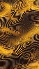 Poster - Abstract wavy patterns in golden tones creating a dynamic, flowing texture.