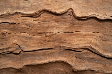 Poster - A detailed close-up of textured, weathered wood showcasing natural patterns and rich brown tones.