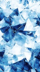 Poster - Close-up of shimmering, crushed ice with shades of blue reflecting light, creating a refreshing and cool atmosphere.