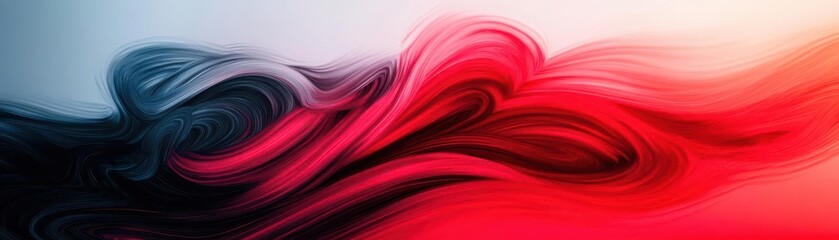 Poster - Abstract red and black swirling shapes representing anger, intense lighting, chaotic strokes, digital painting, high contrast