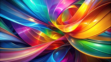 Poster - Abstract Swirling Tapestry of Vibrant Hues, Interweaving Colors in a Symphony of Motion