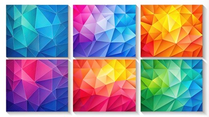 Poster - Colorful Abstract Geometric Polygonal Backgrounds with Gradient Colors