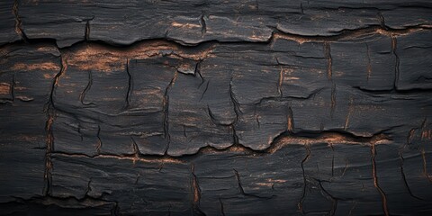 Poster - A textured black wooden surface with visible cracks and a weathered appearance, suggesting age and character.