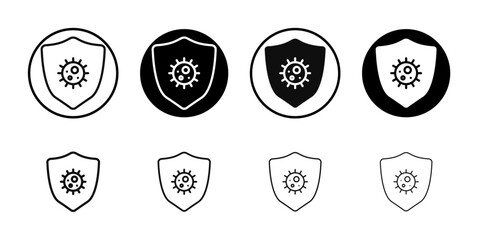 Aufkleber - Virus protection shield icon web design in vector