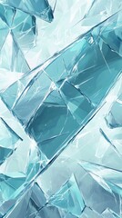 Poster - Close-up of shattered ice in various shades of blue, creating a cool and dynamic abstract pattern.