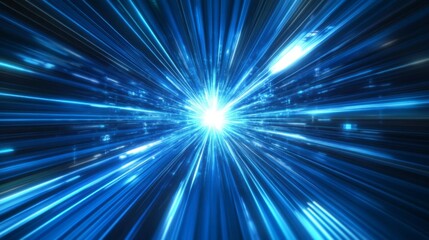 Poster - A bright blue light with a white dot in the middle