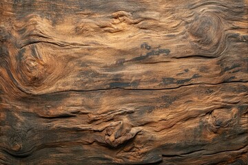 Aufkleber - A textured wooden surface with rich brown tones, showcasing natural patterns and grain variations.