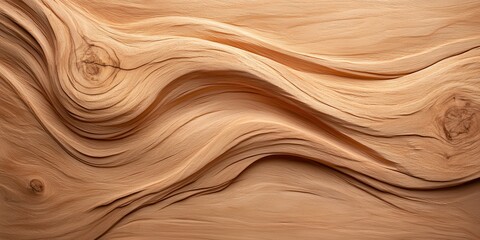 Poster - A close-up view of beautifully textured wood, showcasing natural waves and patterns in a warm, light hue.