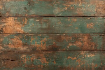 Poster - A textured wooden surface featuring a mix of green and brown hues, showcasing rustic charm and a weathered appearance.