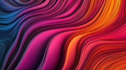Poster - A vibrant wave of colors flows seamlessly, blending shades of blue, pink, and orange in a dynamic and abstract pattern.