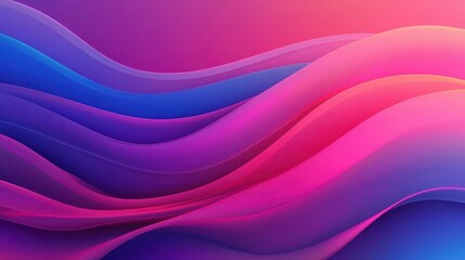 Poster - A vibrant abstract image featuring flowing waves in shades of pink and blue, creating a dynamic and visually appealing backdrop.