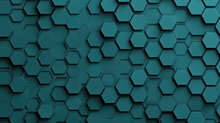 Poster - A textured teal surface featuring interlocking hexagonal shapes, creating a modern, geometric pattern.